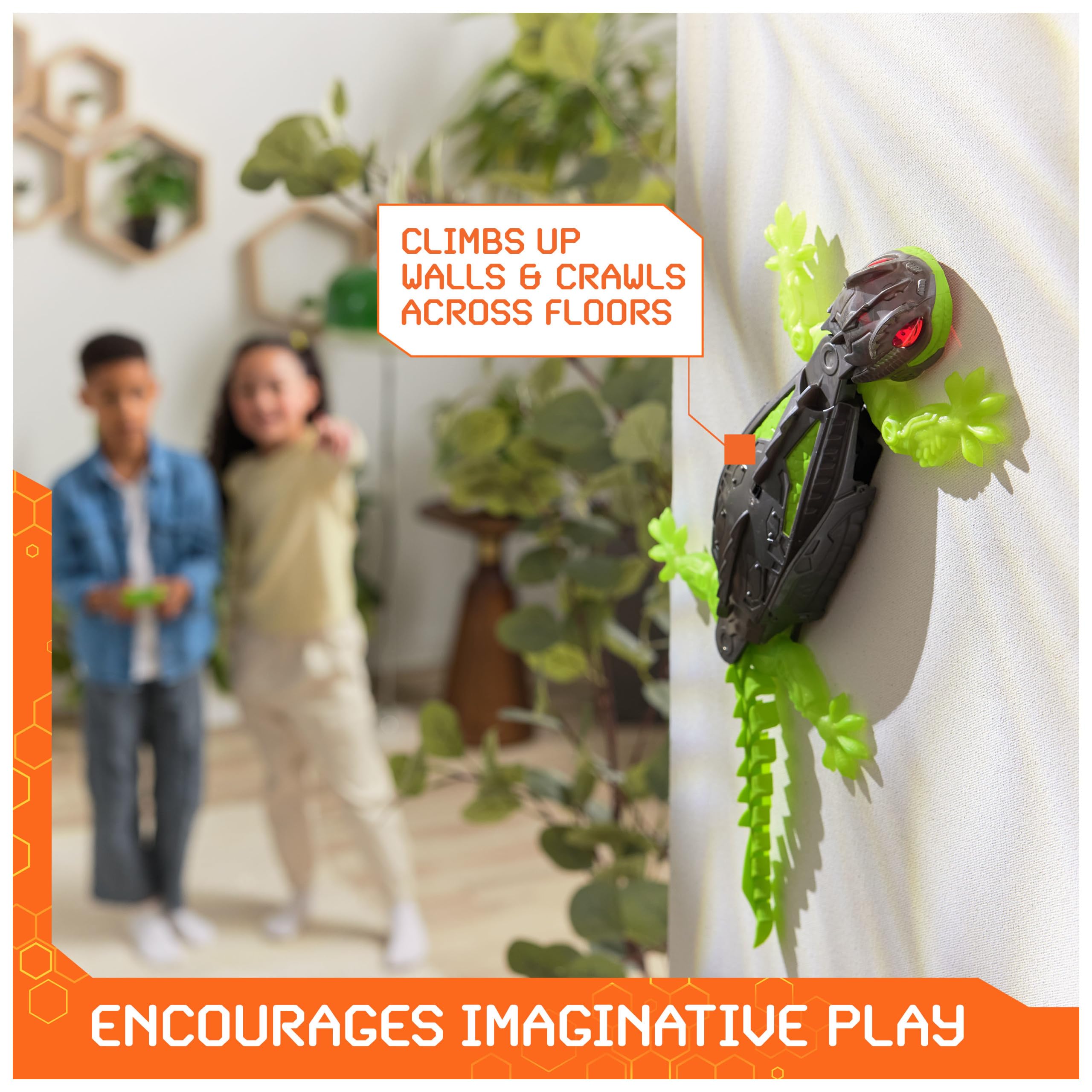 HEX BOTS Wall Crawler Gecko with Official Wall Climber Technology, Rechargeable Remote Control Robot Kids Toys, Prank Toys for Boys & Girls Ages 4 & Up