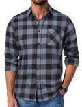 COOFANDY Men's Flannel Shirts Long Sleeve Lightweight Plaid Shirt Flannel Causal Shirts for Men