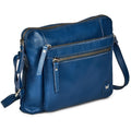 Leather Crossbody Bags for Women Small Soft Genuine Pebbled Sling Shoulder Handbag Crossover Purse with Full Adjustable Strap (Sapphire Blue Nappa)