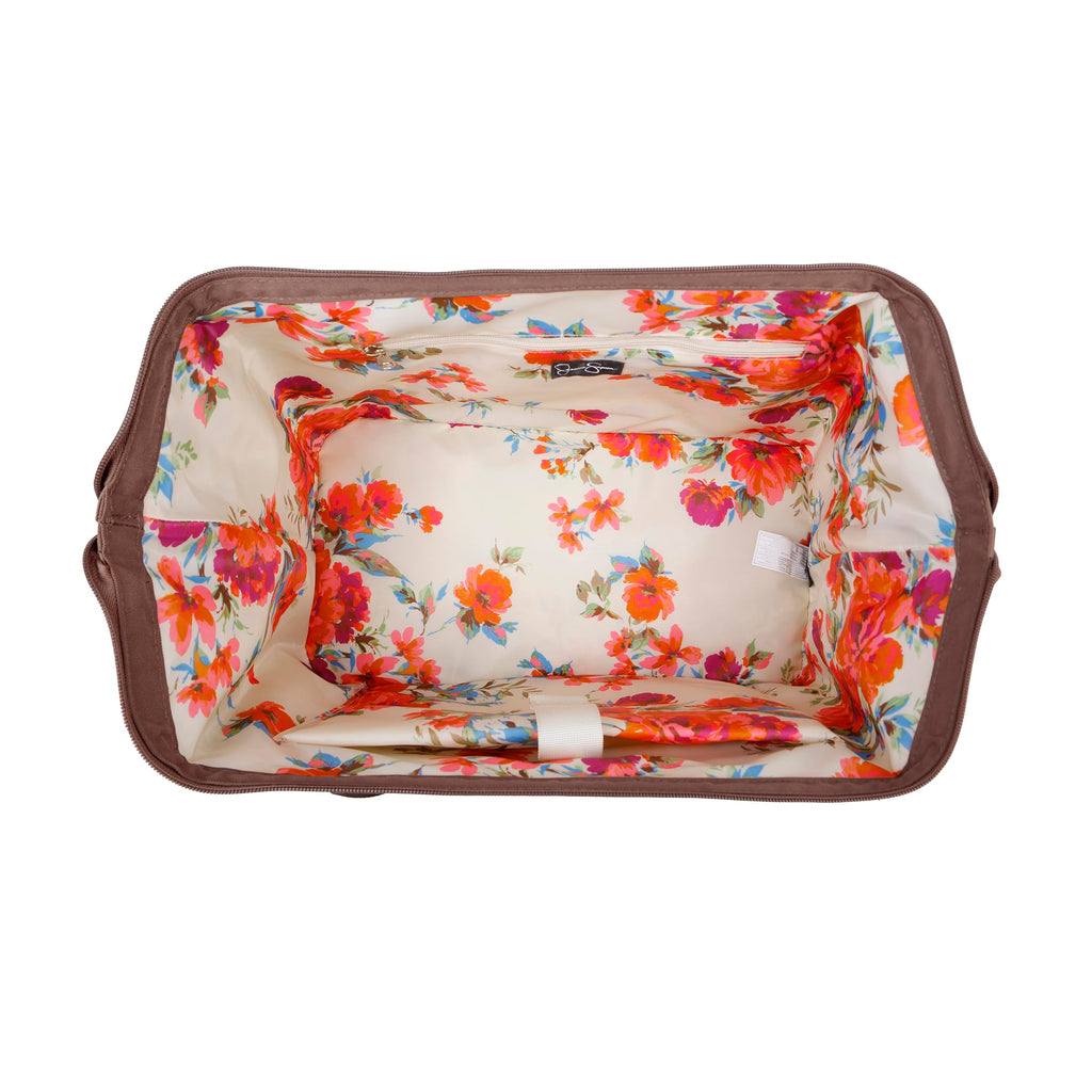Jessica Simpson Countryside Weekender Duffel 100% Polyester Drop Bottom Bag, Mocha Mousse