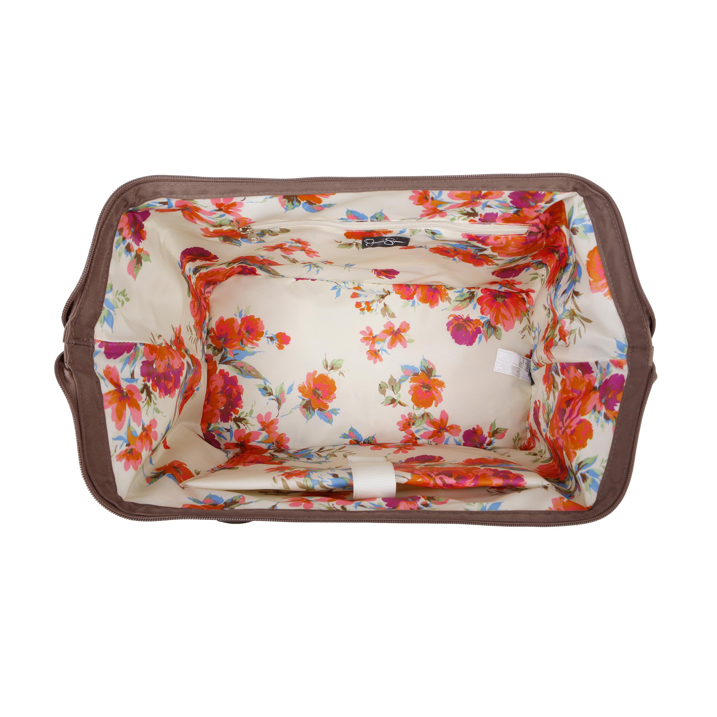 Jessica Simpson Countryside Weekender Duffel 100% Polyester Drop Bottom Bag, Mocha Mousse