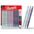 Sharpie S-Gel, Gel Pens, Medium Point (0.7mm), Assorted Fashion Barrels, Black Ink, 12 Count - Office, Teacher, School Supplies