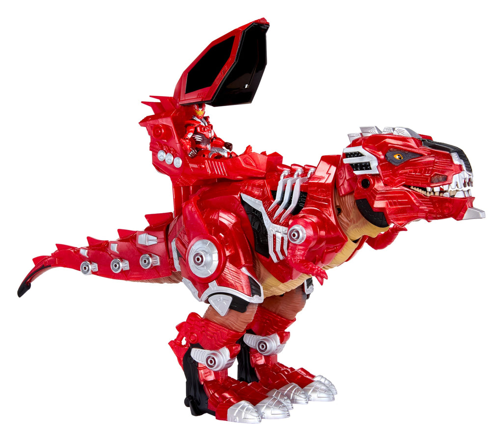Armorsaurs Armor-Up T-Rex Dinosaur Ajax Toy Figure with 7 Removable Armor Pieces, Tail-Triggered Chomp, Pilot Pod Compatible, 8.7" Hx17.9 L, Kids, Boys, Girls, Ages 6+