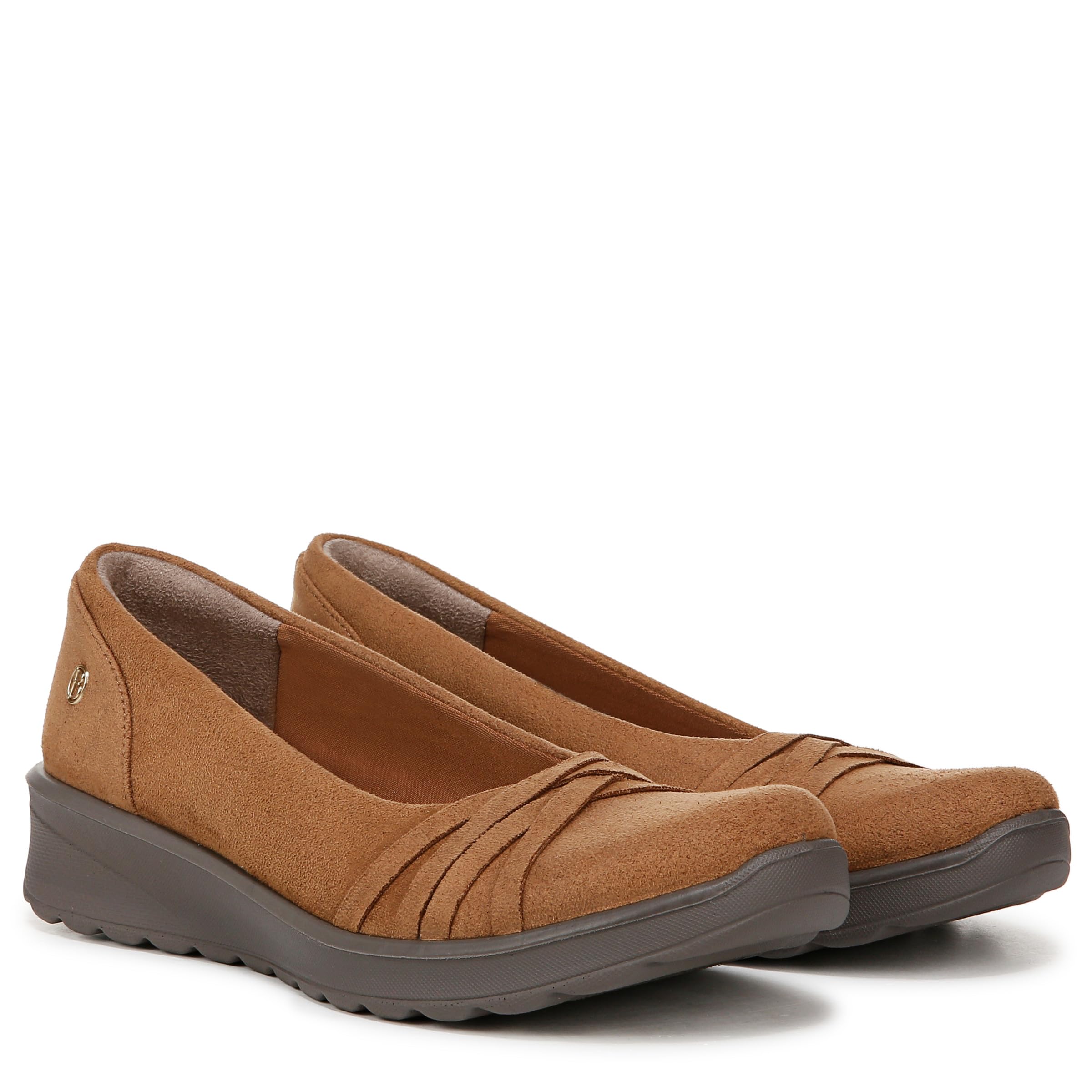 LifeStride Women's Goody Slip-On Loafer Whiskey Tan Leather Fabric 8 W