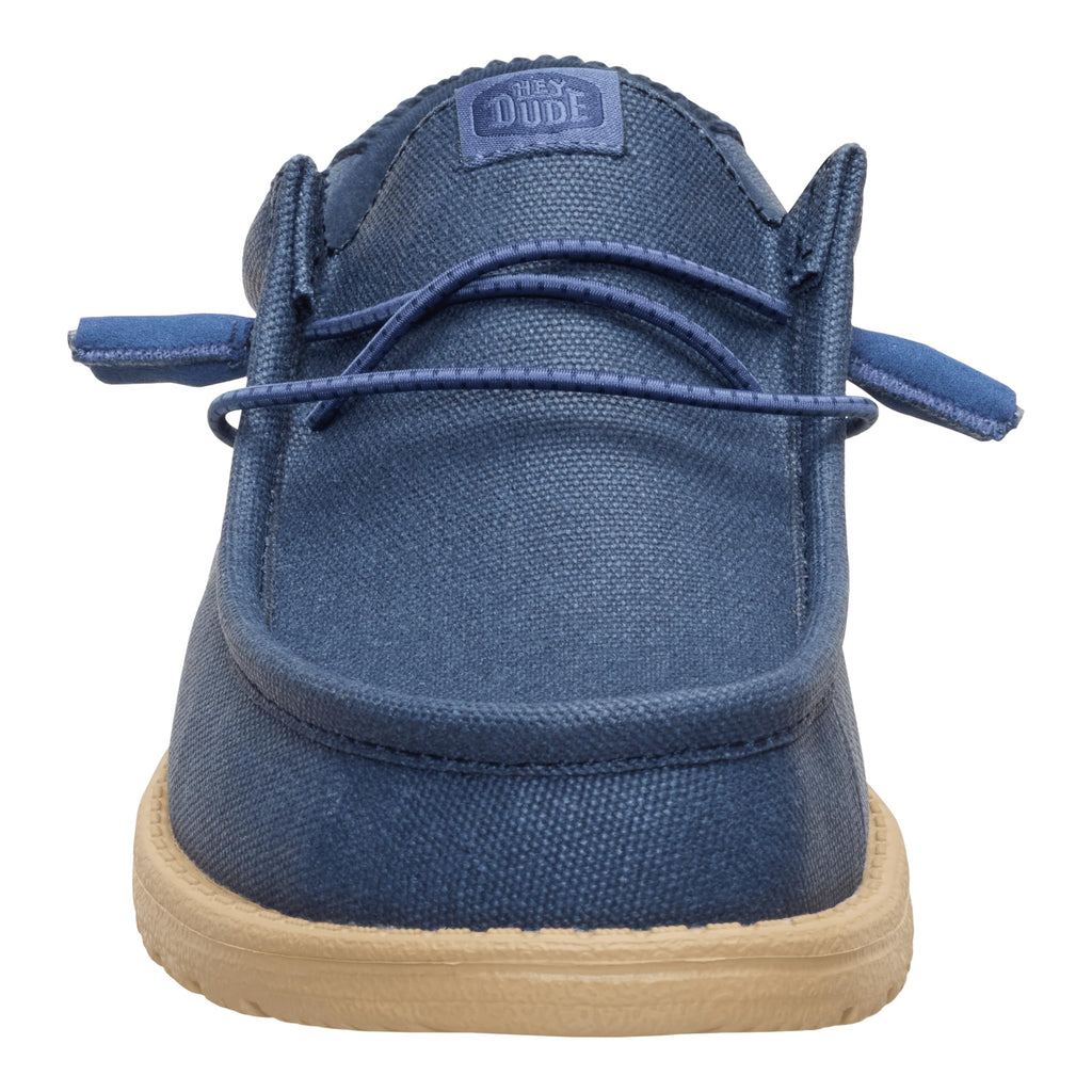 HEYDUDE Wally Waxed Casual Navy Size 11, Men’s Shoes, Slip-on Loafers, Comfortable & Light-Weight