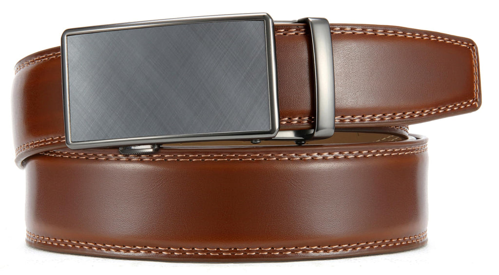 CHAOREN Mens Belt - Mens Ratchet Belt Leather 1 3/8" for Dress Pant - Micro Adjustable Belt Fit Everywhere