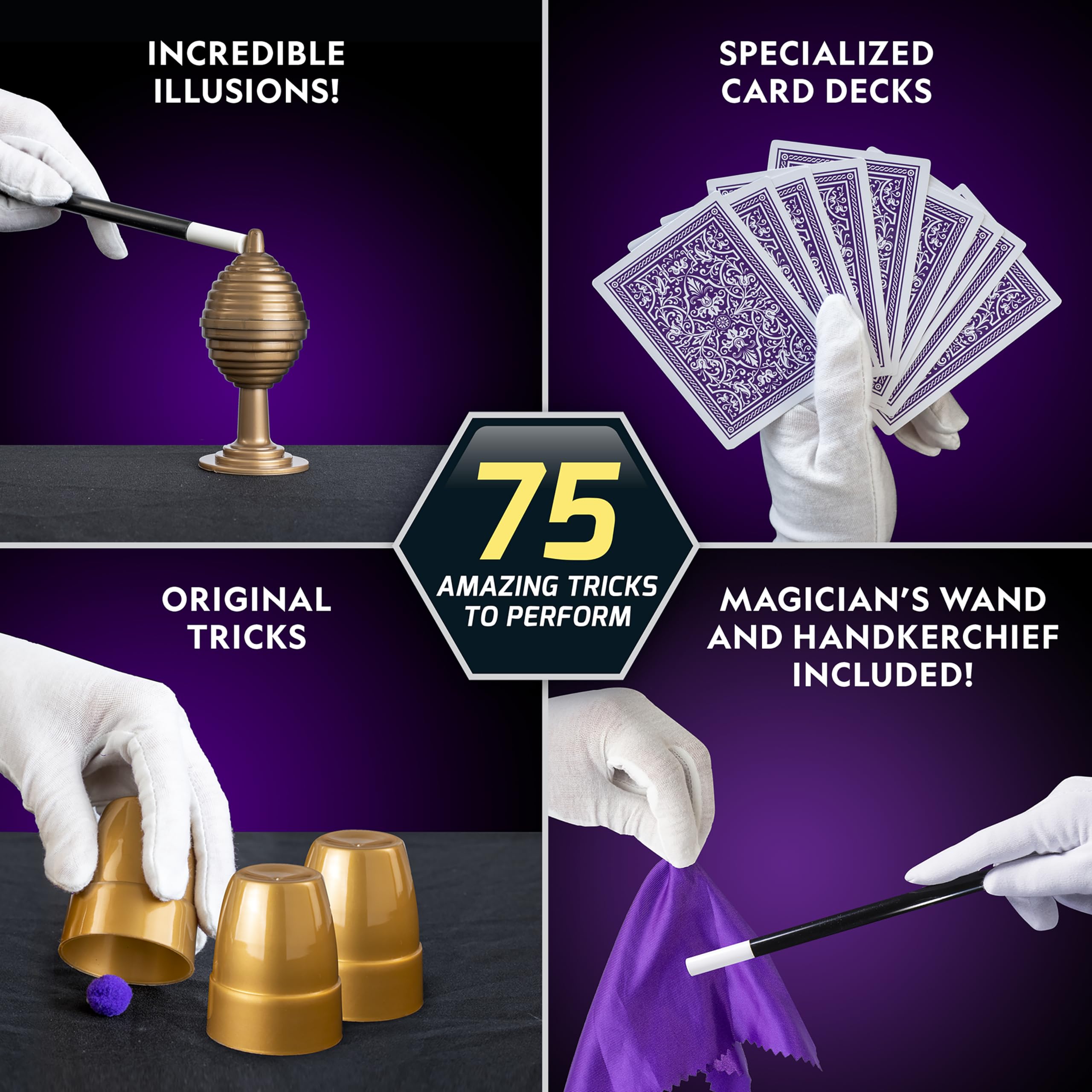 National Geographic Mega Magic Set - More Than 75 Magic Tricks for Kids to Perform with Steps, Video Instructions for Each Trick Provided by a Professional Magician (Amazon Exclusive)