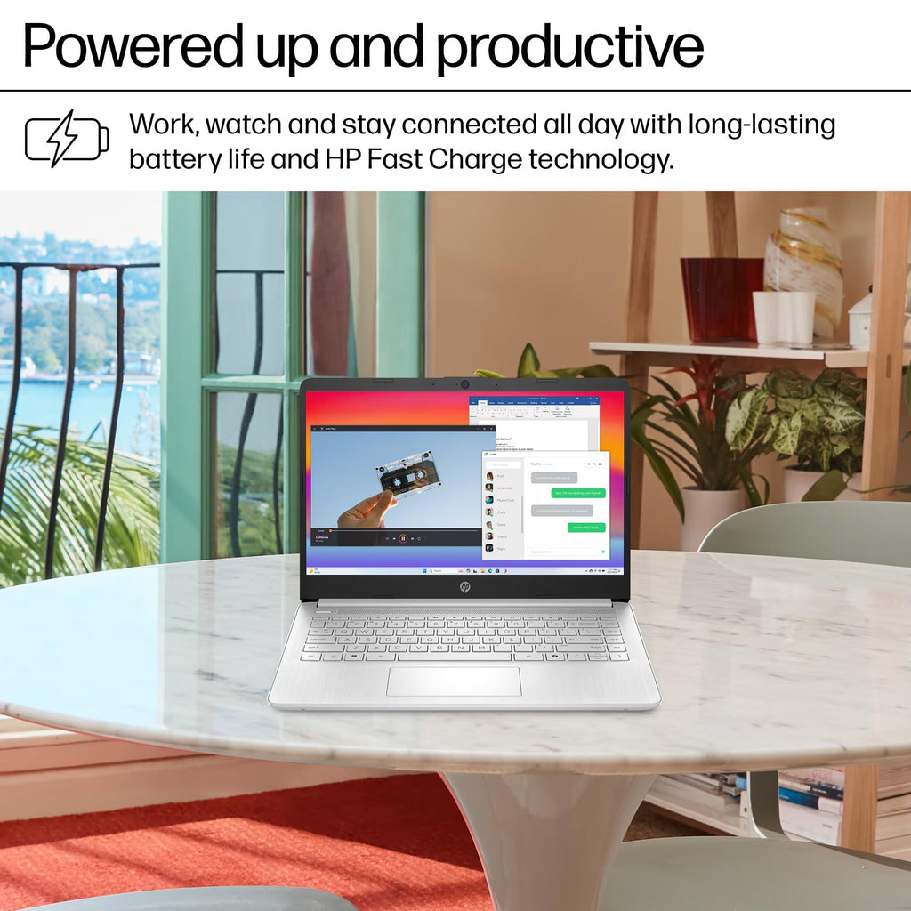 HP 14" Laptop Computer 2025-2026 Business Student, Copilot AI, Lifetime Office, 4-Core Intel CPU, 16GB RAM, 628GB Storage (128GB UFS +500GB Ext), Wi-Fi 6, 10+ Hrs, MarxsolAccessory, Win 11 Pro, Silver