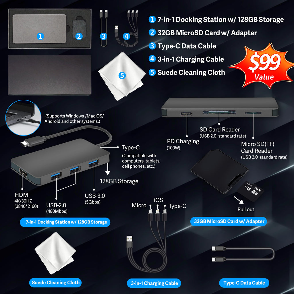 HP Stream 14" HD BrightView Laptop, Intel Celeron N150, 16GB RAM, 288GB Storage (128GB UFS + 160GB Docking Station Set), Intel UHD Graphics, 720p Webcam, Wi-Fi, 1 Year Office 365, Win 11 S, Silver