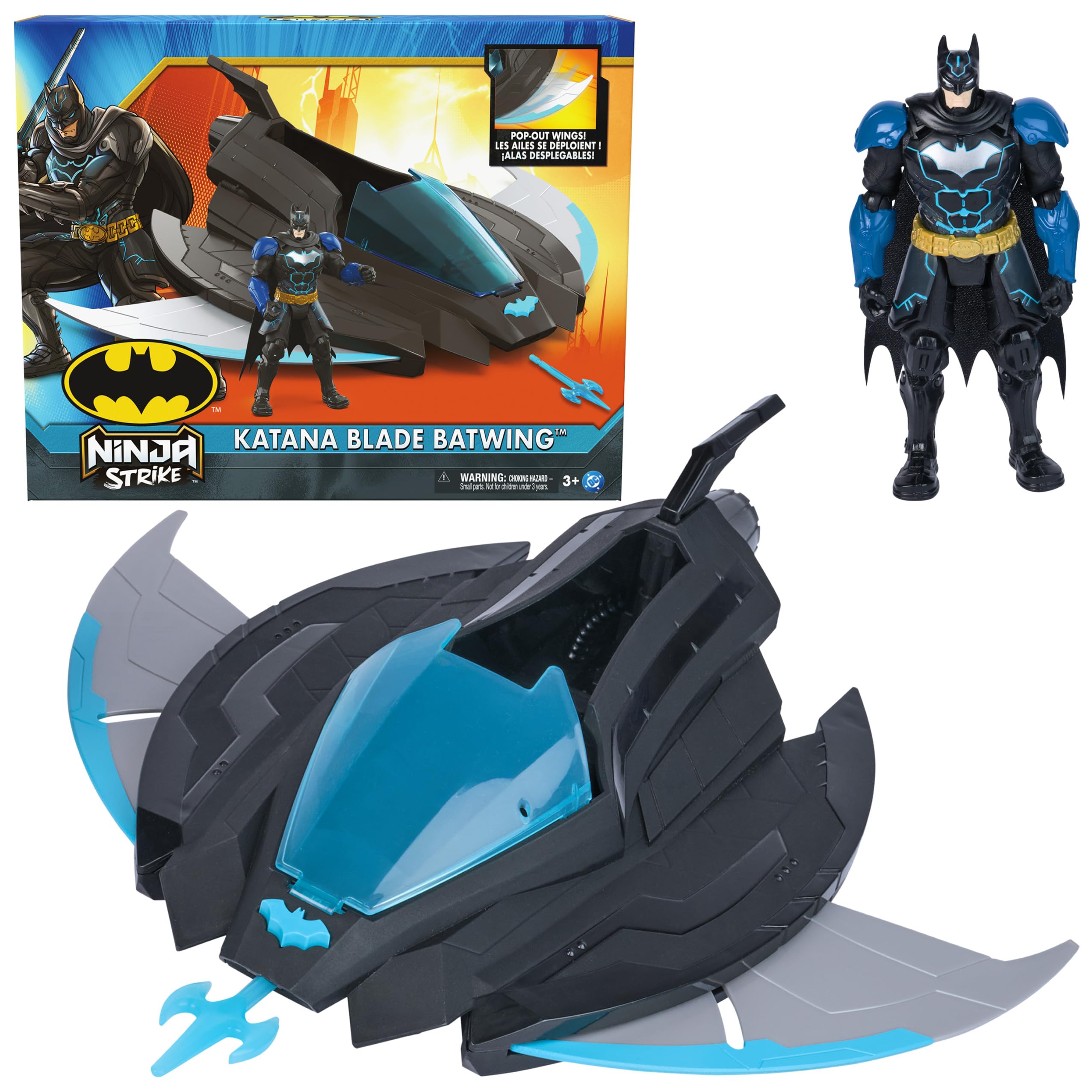 DC Comics, Batman Ninja Strike Katana Blade Batwing and 6" Action Figure, Super Hero Kids Toys for Boys and Girls Ages 3 & Up