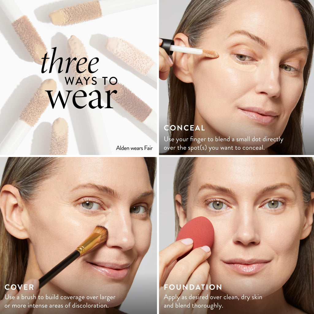 LAURA GELLER NEW YORK The Ideal Fix Concealer - Porcelain - Buildable Medium to Full Coverage Liquid Concealer - Covers Under Eye Dark Circles & Blemishes - Long-Lasting