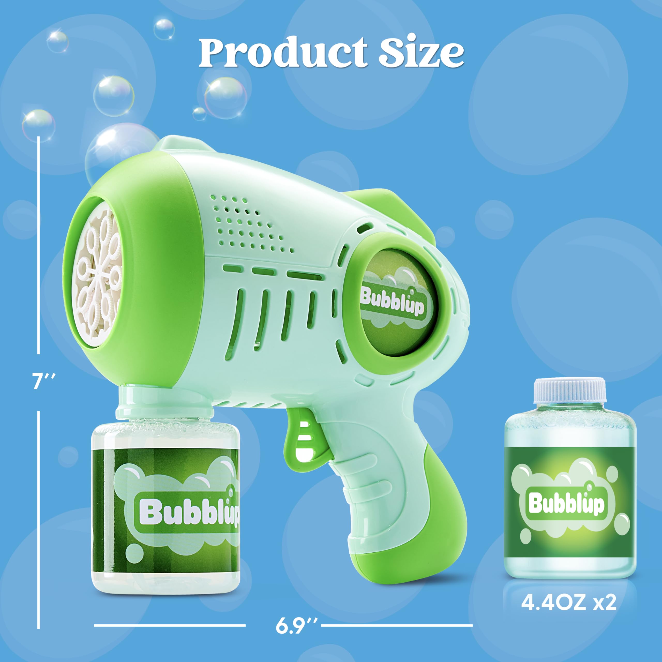 JOYIN 2 Kids Bubble Guns with 4 Bottles Solution, Automatic Bubble Machine Gun with 8 Holes for Kids, Adults, Summer Toys, Easter Basket Stuffers, Birthday Gift, Party Favors