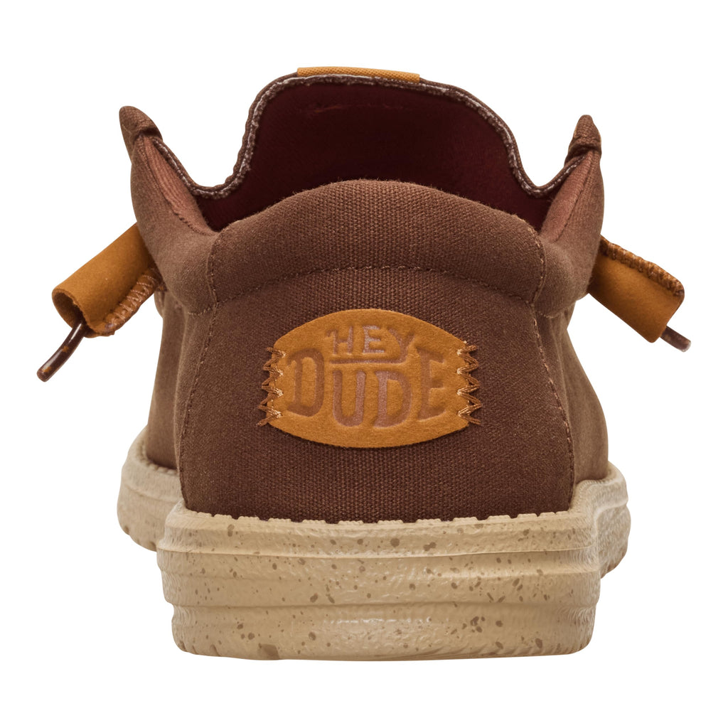 HEYDUDE Men's Wally Canvas Brown Size 9, Men’s Shoes, Slip-on Loafers, Comfortable & Light-Weight