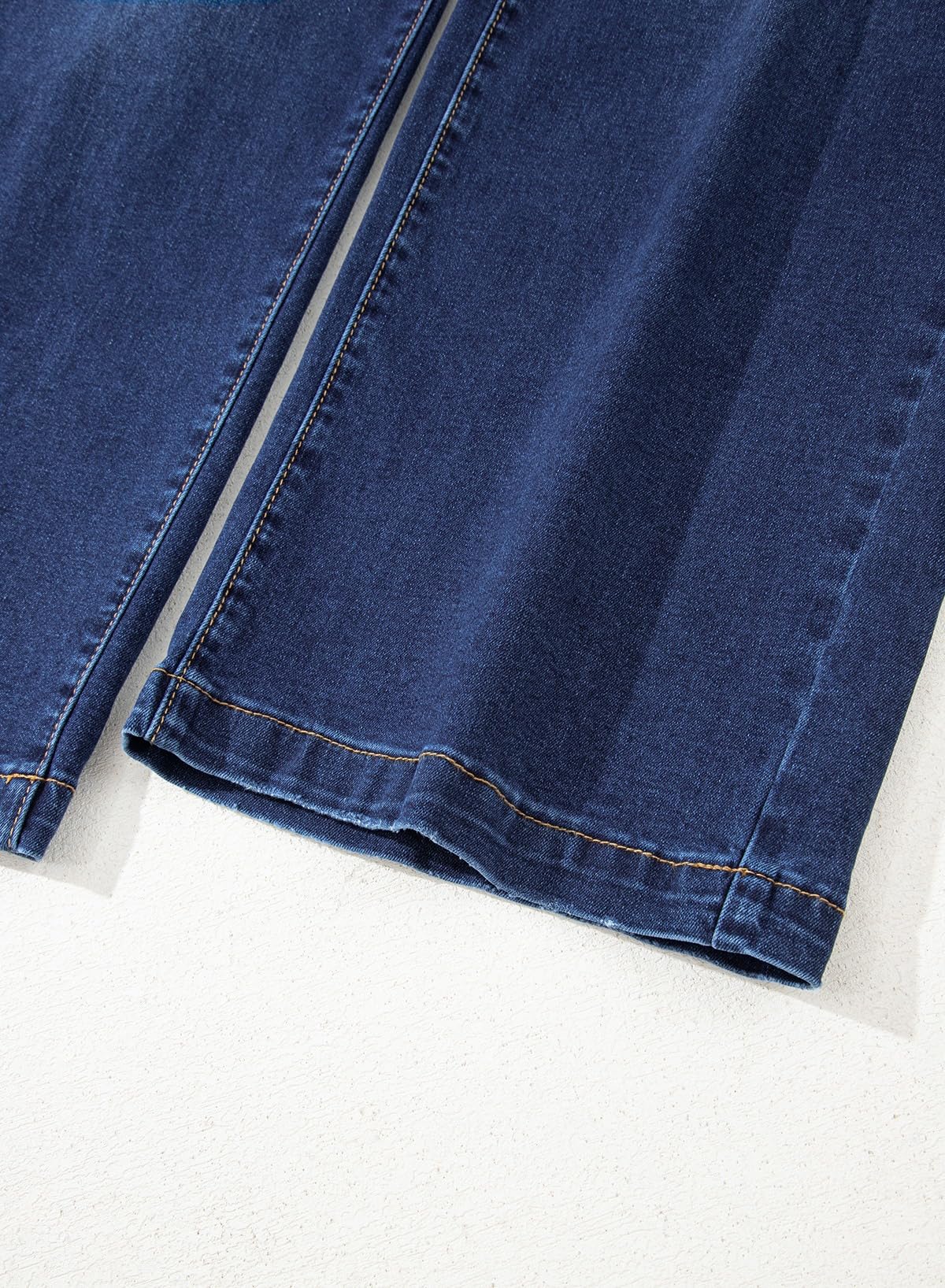 Sidefeel Women's Wide Leg Jeans High Waisted Straight Leg Stretchy Trendy Loose Zimbaplatinum Ankle Denim Pants Dark Blue Size 12