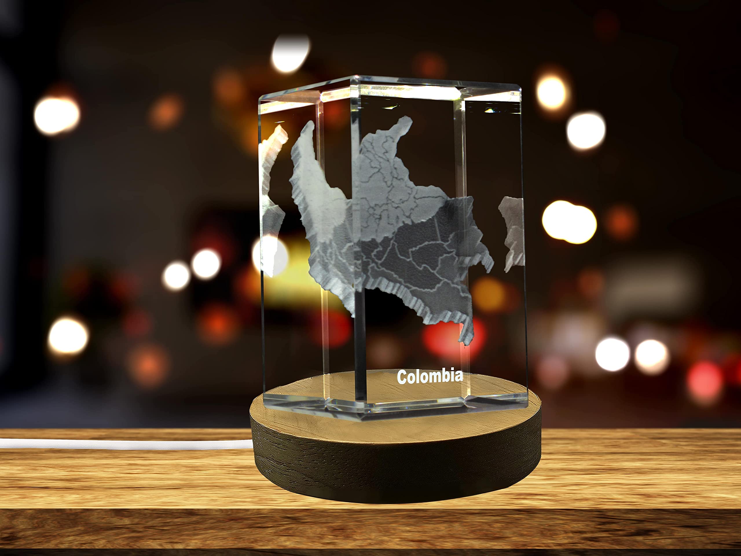 Title: Map Collection: Colombia 3D Engraved Crystal 3D Engraved Crystal Keepsake/Gift/Decor/Collectible/Souvenir (X-Large)
