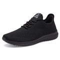 VAMJAM Men's Running Shoes Ultra Lightweight Breathable Walking Shoes Non Slip Athletic Fashion Sneakers Mesh Workout Casual Sports Shoes All Black Size 9.5