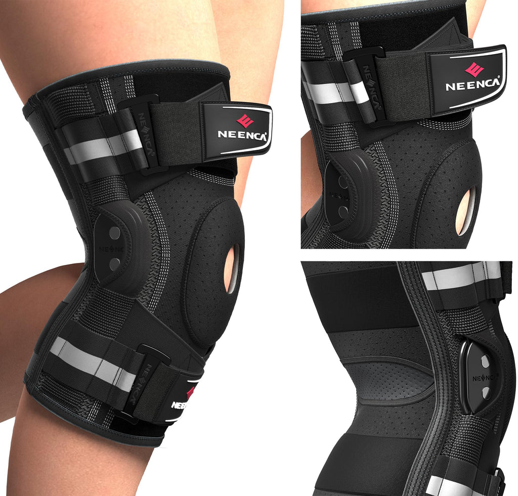 NEENCA Professional Knee Brace for Knee Pain, Hinged Knee Support with Patented X-Strap Fixing System, Medical for Pain Relief, Arthritis, Meniscus Tear, ACL, PCL, MCL, Runner, Sport -FSA/HSA Eligible