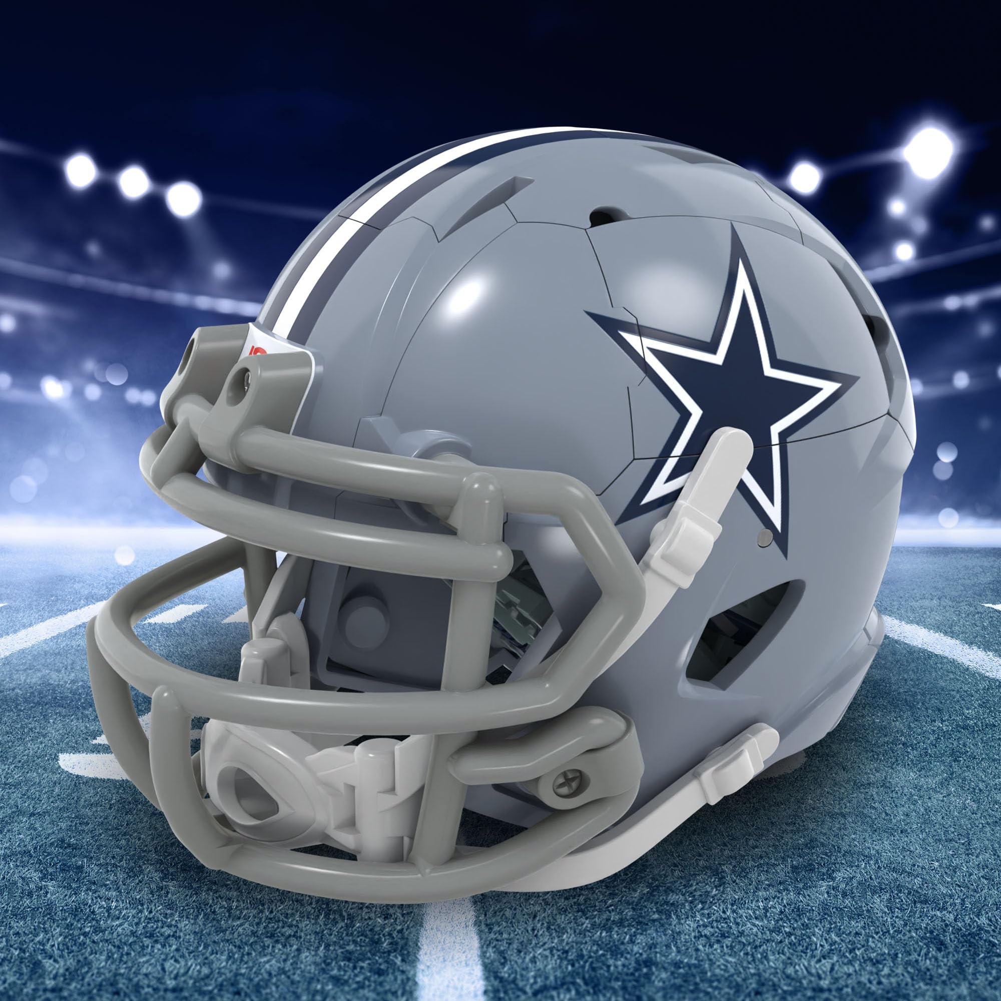 Transformers NFL Dallas Cowboys Starblitz 5.5-Inch Action Figure Changes from Robot to Helmet, Football Toys for Ages 8+