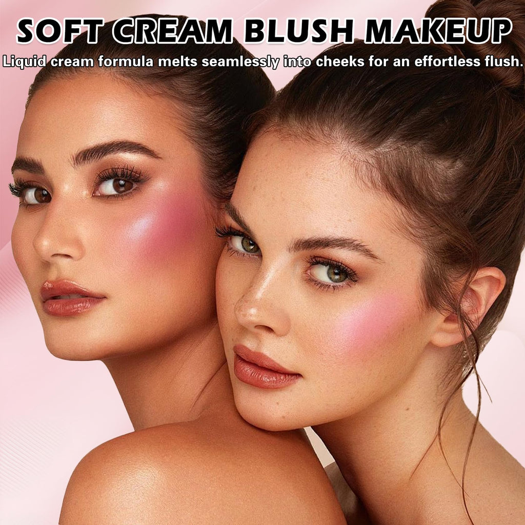 IONSGAKO Liquid Blush for Cheeks, Lightweight Cream Blush Matte Finish Buildable Color Blendable Long-Lasting Blush Highlighter Makeup - 01 Soft Pink