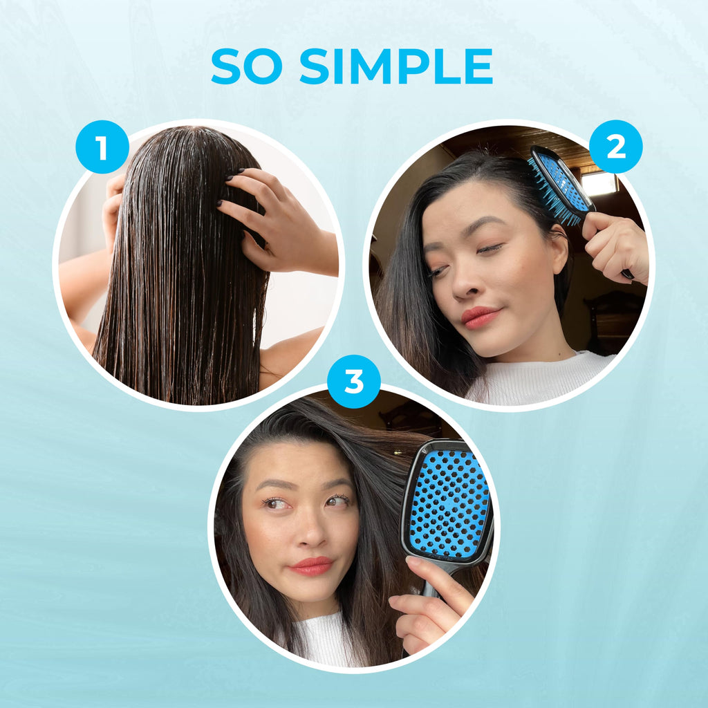 FHI Heat UNbrush Detangling Brush for Pain-Free Brushing on All Wet or Dry Hair Types — Durable DuoFlex Anti-Static Bristles, Lightweight Handle, Vented Hair Brush, Ocean