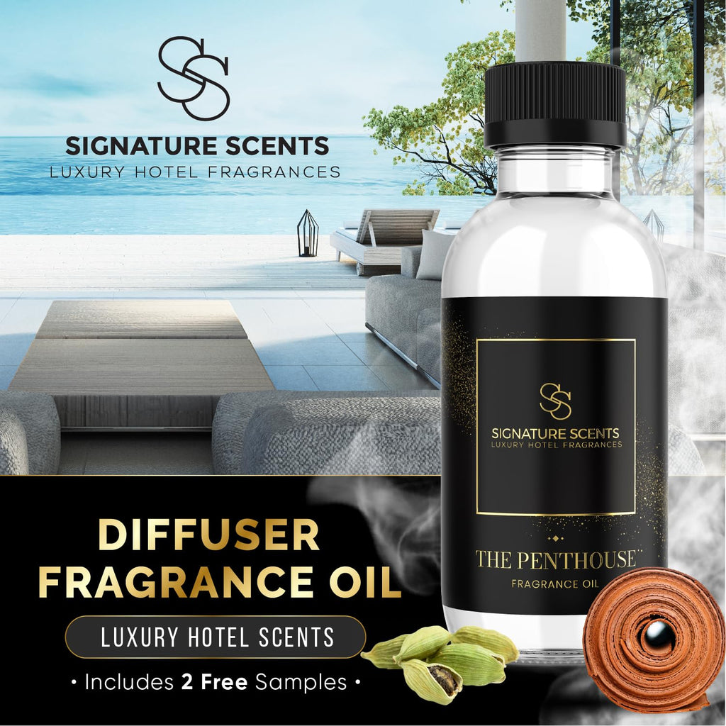 Luxury Hotel Diffuser Oil for Hotels and Homes - Aromatherapy Oils for use with an Essential Oil Diffuser at Home - Fragrance-Scent Diffuser Oil Blend (The Penthouse) 4.05fl oz (120ml)