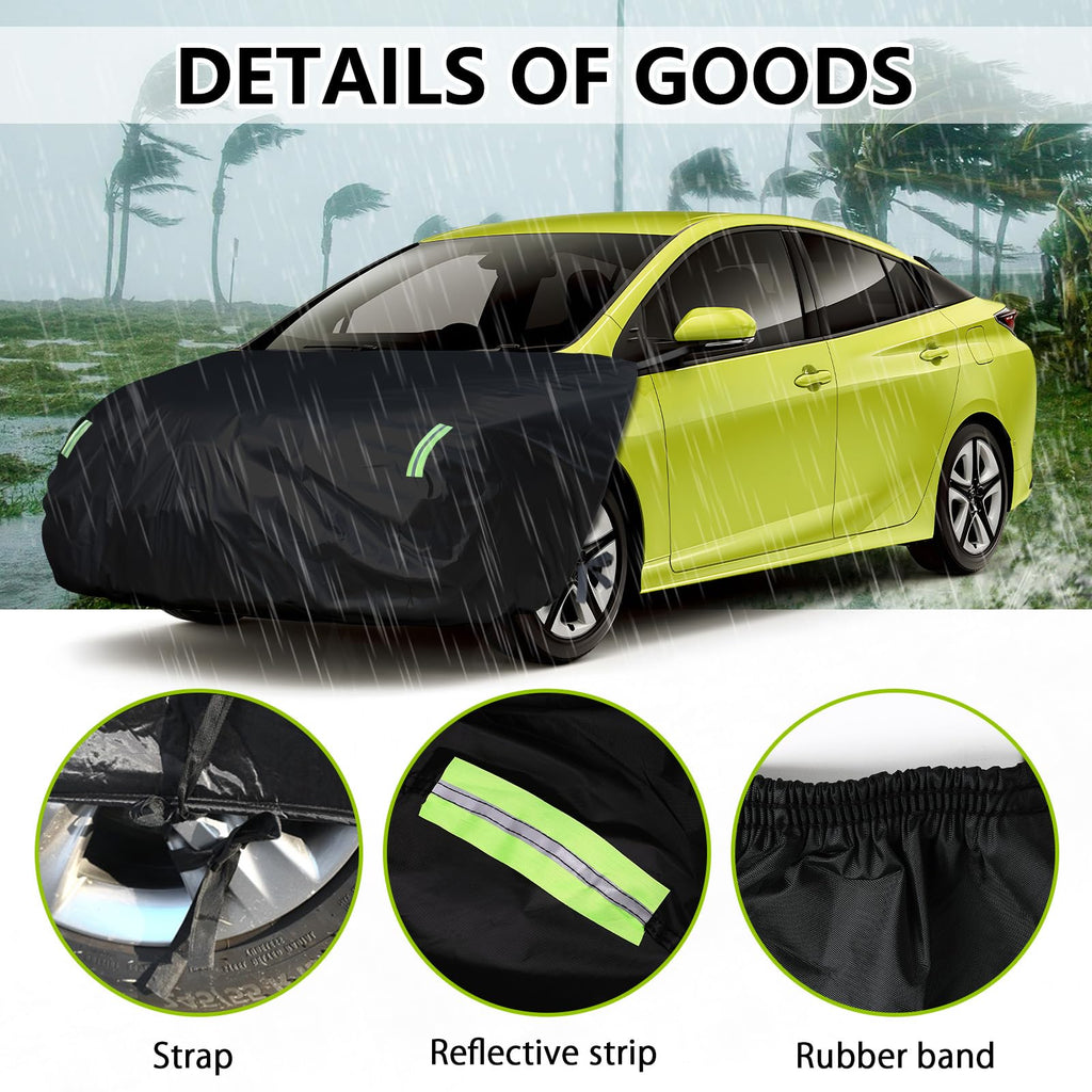 Federedevo Universal Car Engine Cover for SUV/Jeep (L:138-181in x 63-71in), Car Hood Cover with Reflective Straps, Elastic Band & Hook