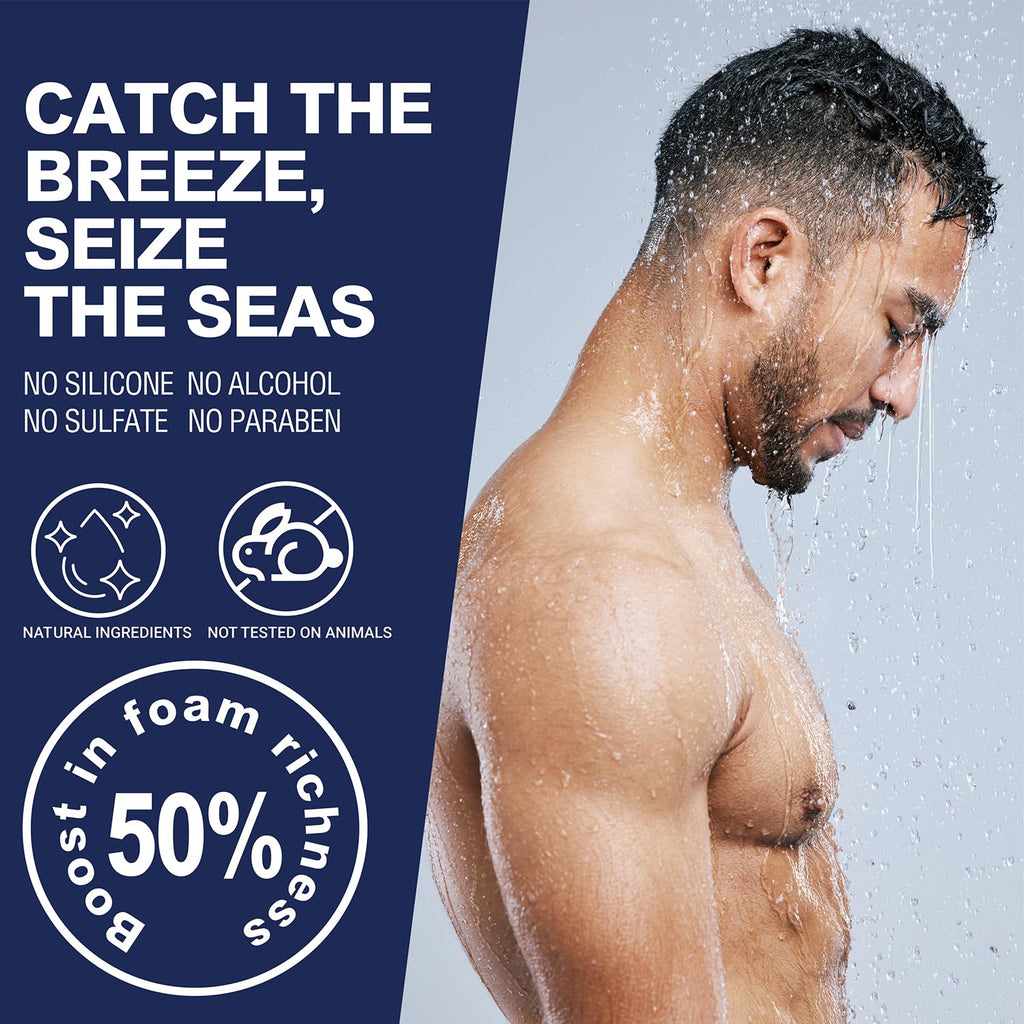 Mens Gifts 3pcs Gift for Men, Fresh Ocean Scent Gift Sets, Mens Birthday and Christmas Gifts for Men, Father Day Gift