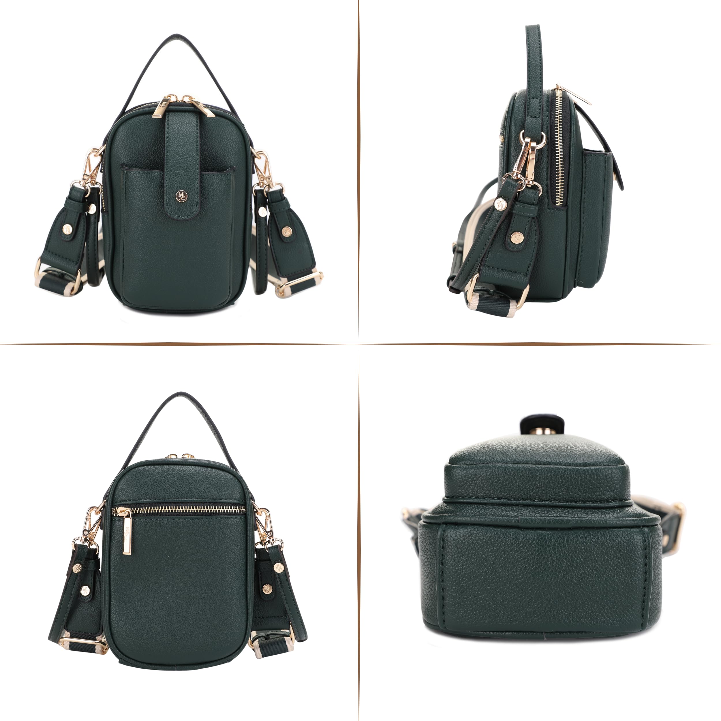 Mali+Lili Gail Vegan Leather Multi Compartment Crossbody Bag - Olive