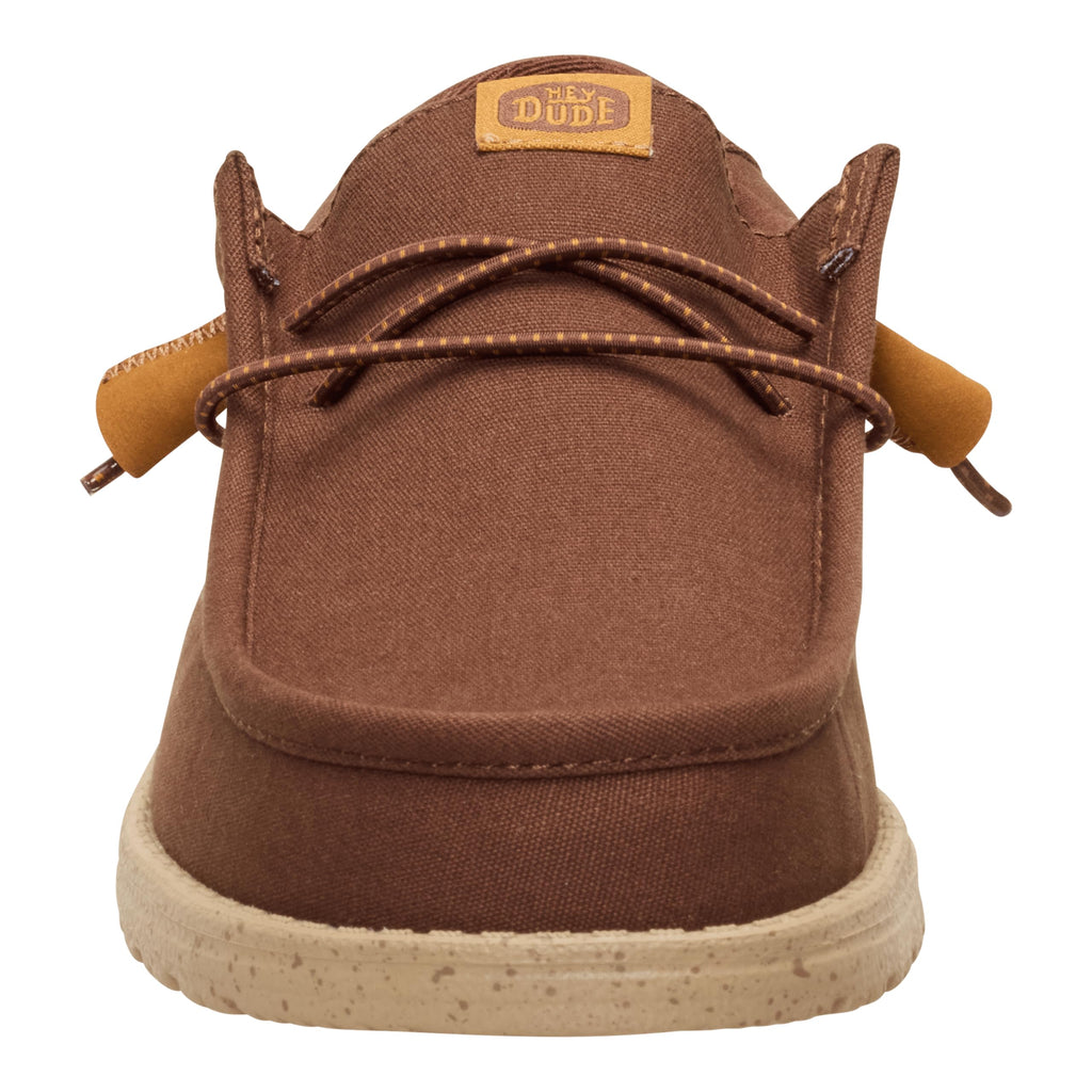 HEYDUDE Men's Wally Canvas Brown Size 12, Men’s Shoes, Slip-on Loafers, Comfortable & Light-Weight