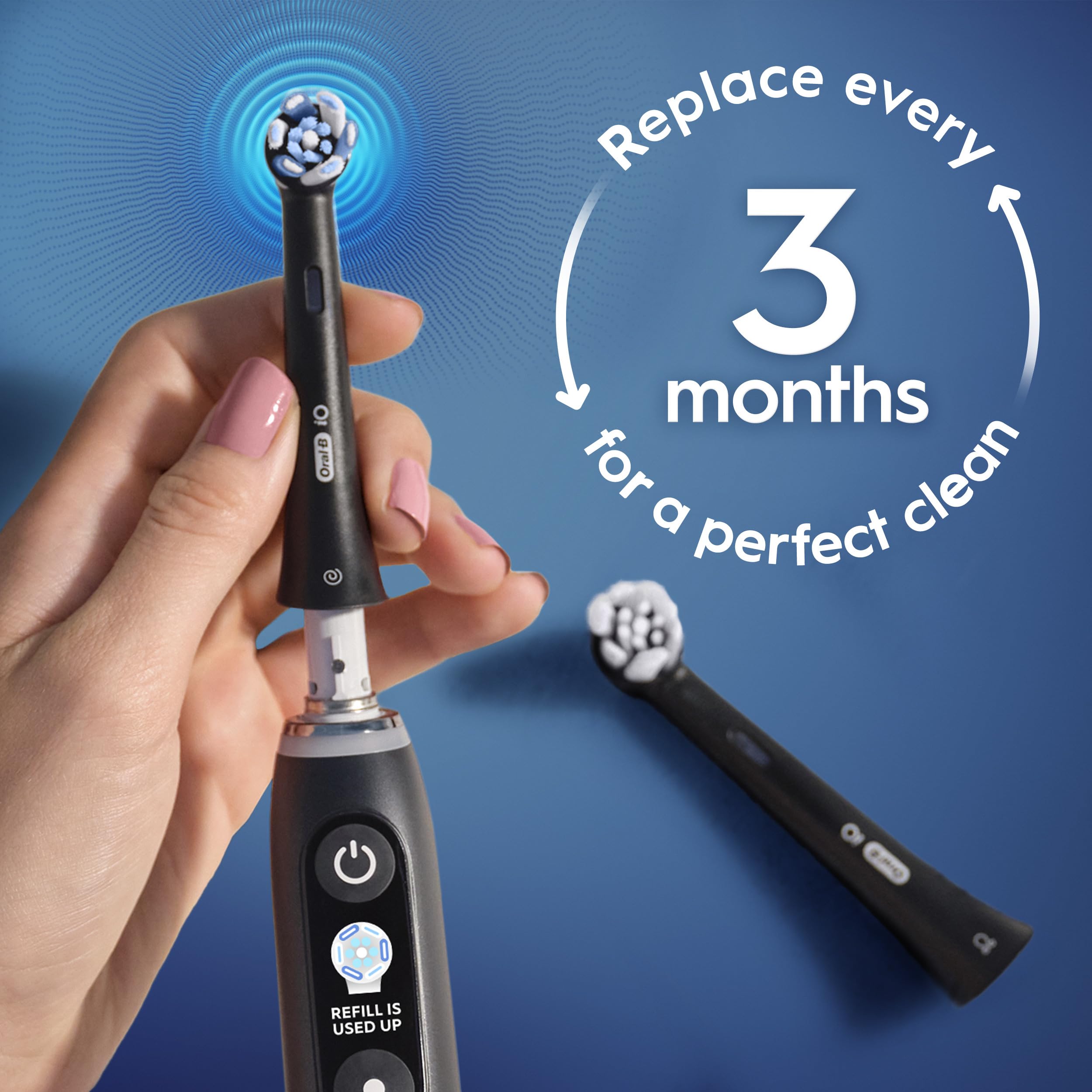 Oral-B iO Ultimate Clean Replacement Brush Heads, 5 Count, 4 Ultimate Clean + 1 Gum & Sensitive Black
