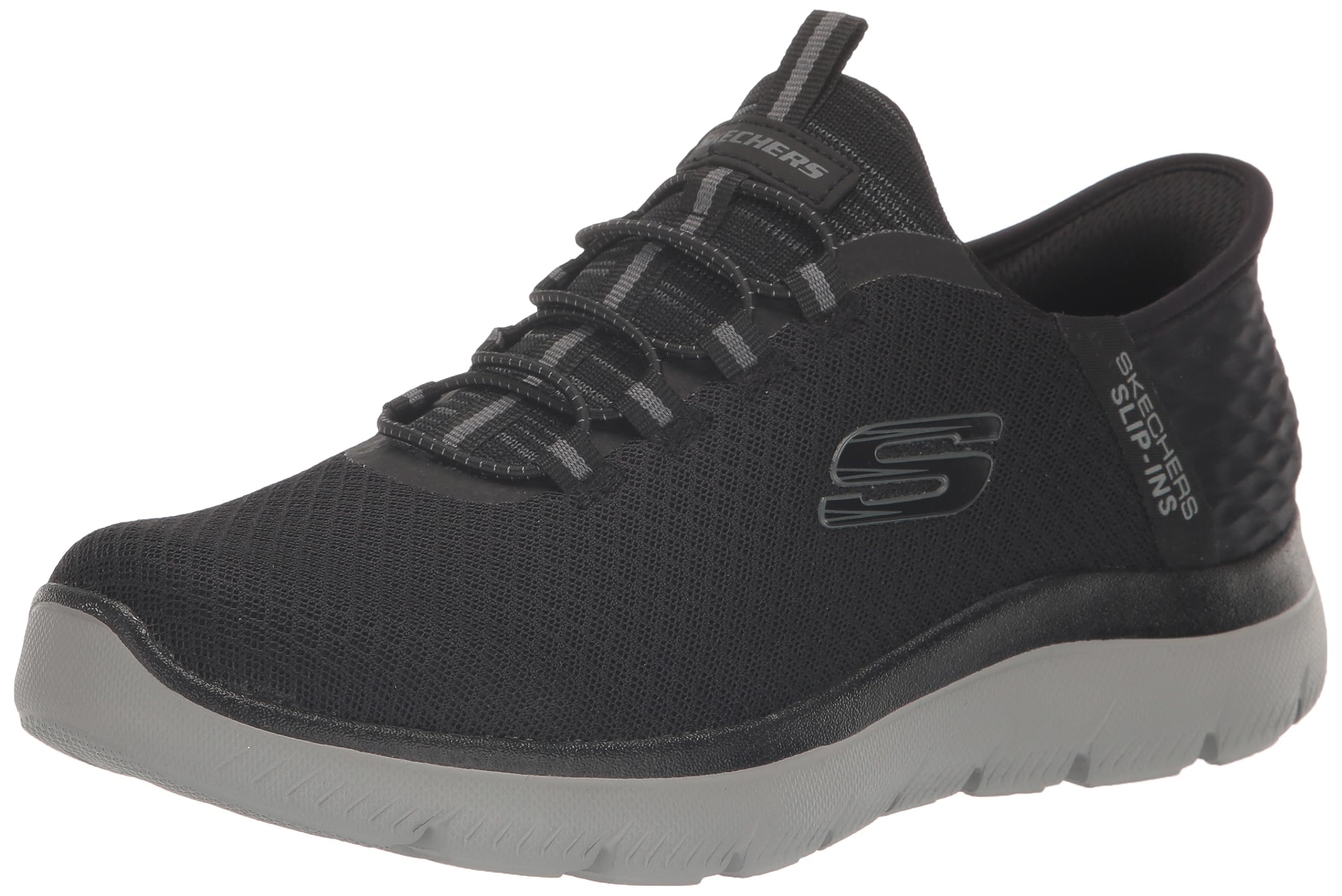 Skechers Men's Summits High Range Hands Free Slip-in Sneaker, Black/Charcoal, 11.5