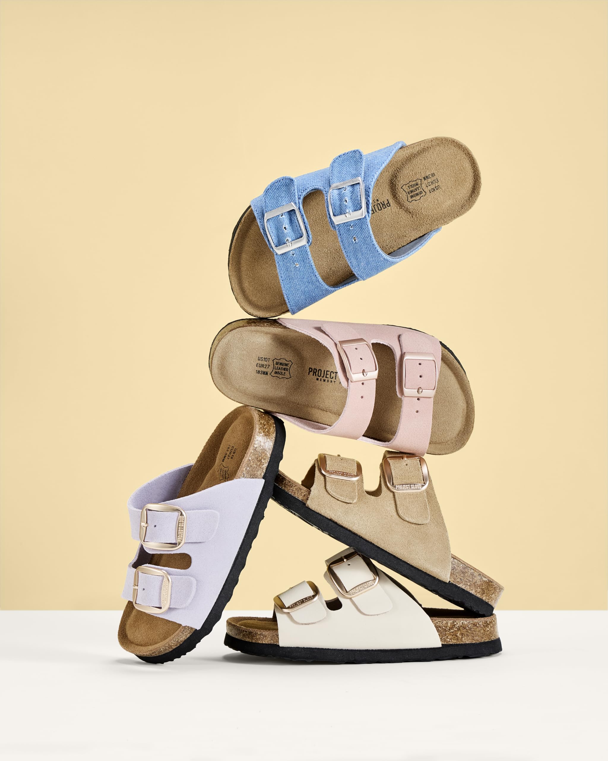 Project Cloud Genuine Leather Kids Sandals - Non Slip and Lightweight Beach Sandals for Girls & Boys with Memory Foam Insole & Cork Footbed Slides for Kids Boys & Girls Footwear(LILSANTO,CML,10T)