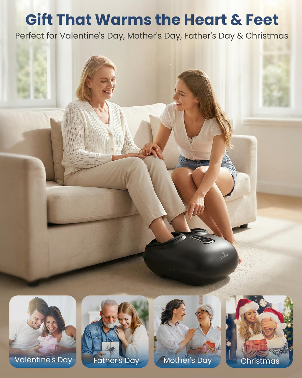 COMFIER Shiatsu Foot Massager with Heat[FSA Eligible HSA],2026 Upgraded Feet Massager Machine for Plantar Fasciitis,Neuropathy Pain with Vibration,Compression, 13In, Gifts for Women Men