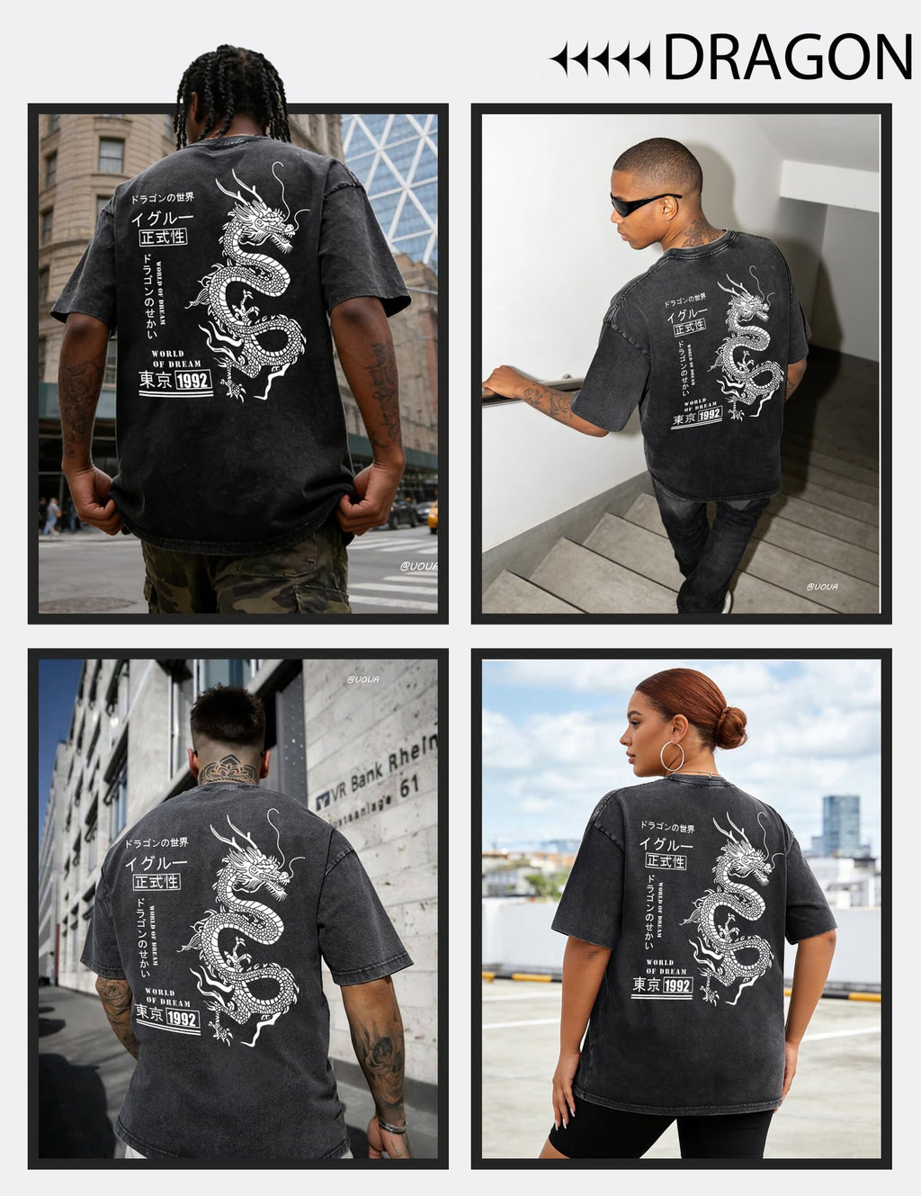 UOUA Mens Graphic Tees Vintage Oversized T-Shirts Casual Acid Wash Cotton Streetwear (S-2XL)
