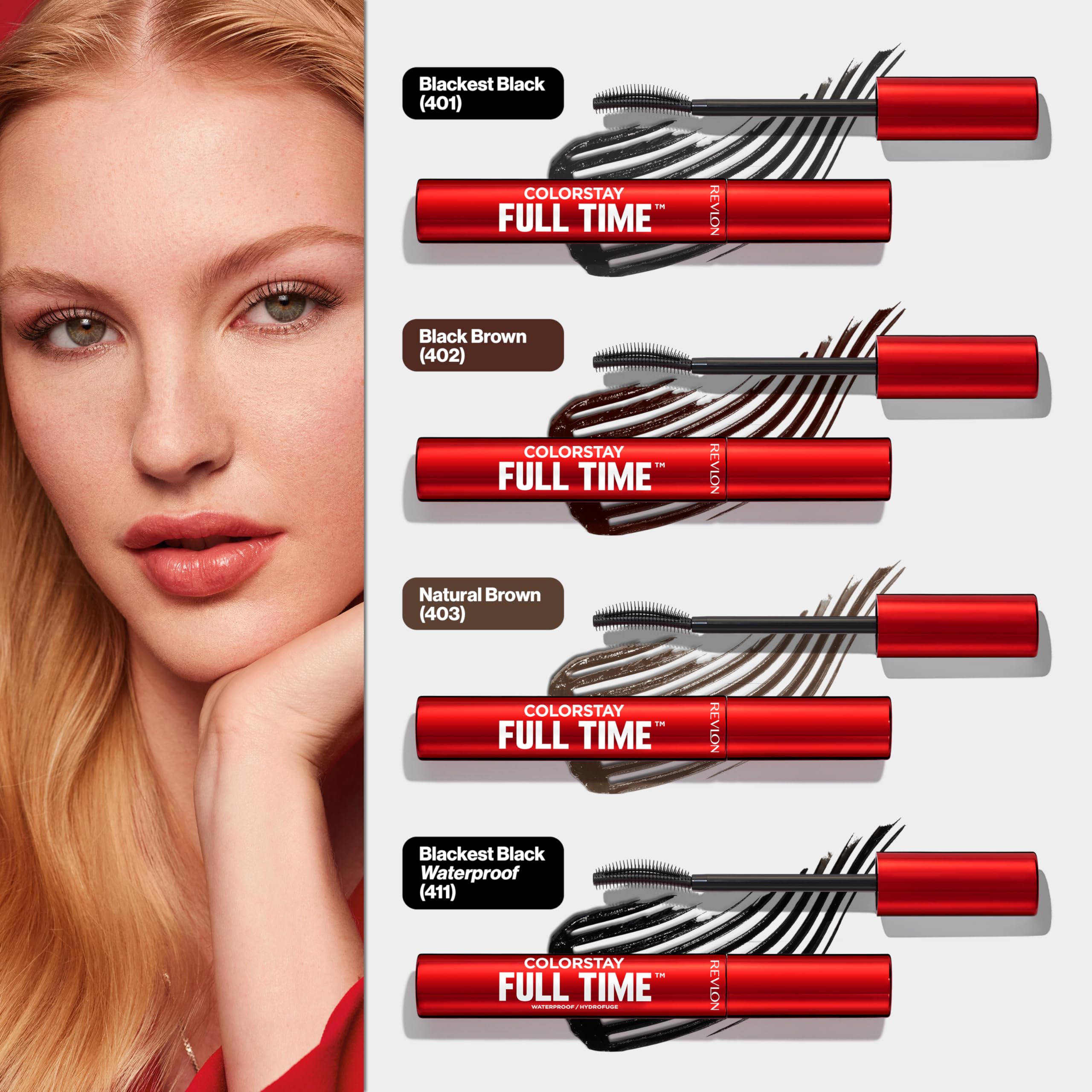 Revlon ColorStay Full Time Mascara, Volumizing Eye Makeup, 24 Hour Wear, Smudge-Proof, Non-Clumping and Flake-Free Formula, 403 Natural Brown