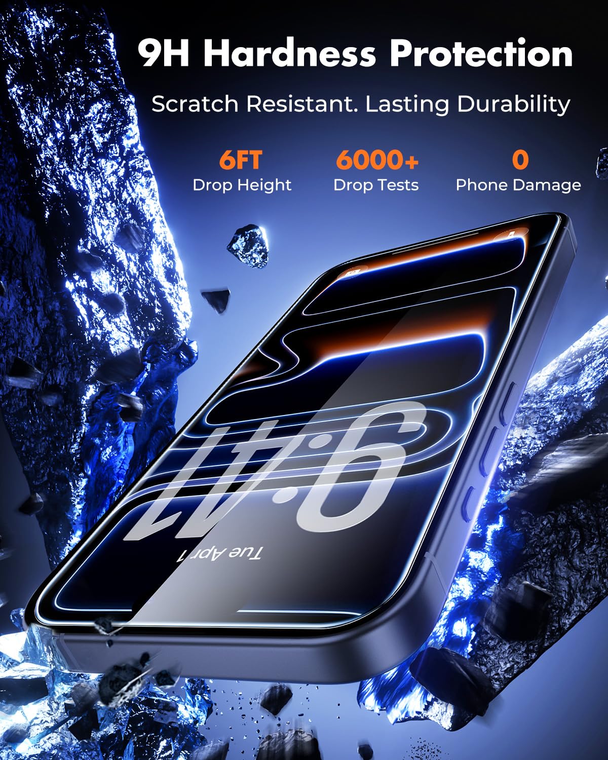 UNBREAKcable 3-Pack Screen Protector for iPhone 17 Pro, Double Shatterproof Tempered Glass [Easy Installation Frame] [9H Hardness] [99.99% HD Clear] [Case Friendly] for iPhone 6.3 inch