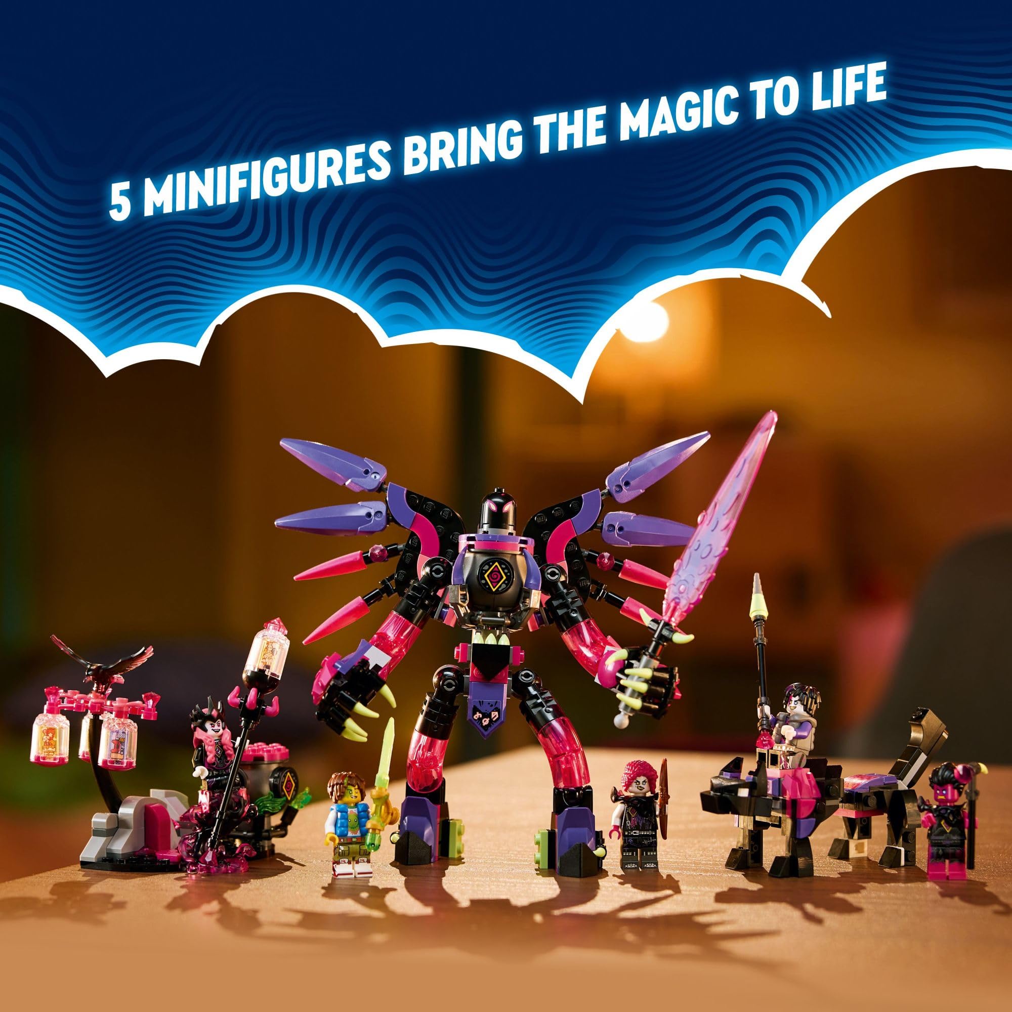 LEGO DREAMZzz The Never Witch’s Nightmare Creatures, Fantasy Animal Kids' Toy, Build a Mech, Wolf or Raven Figure, Building Toy with 5 Minifigures, for 9 Year Old Boys and Girls, 71483