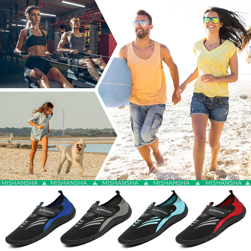 Mishansha Swimming Shoes for Women Breathabls Water Hiking Shoes Non-Slip Rafting Diving Aqua Yoga Dull Red-E0152 9.5 Women/7.5 Men