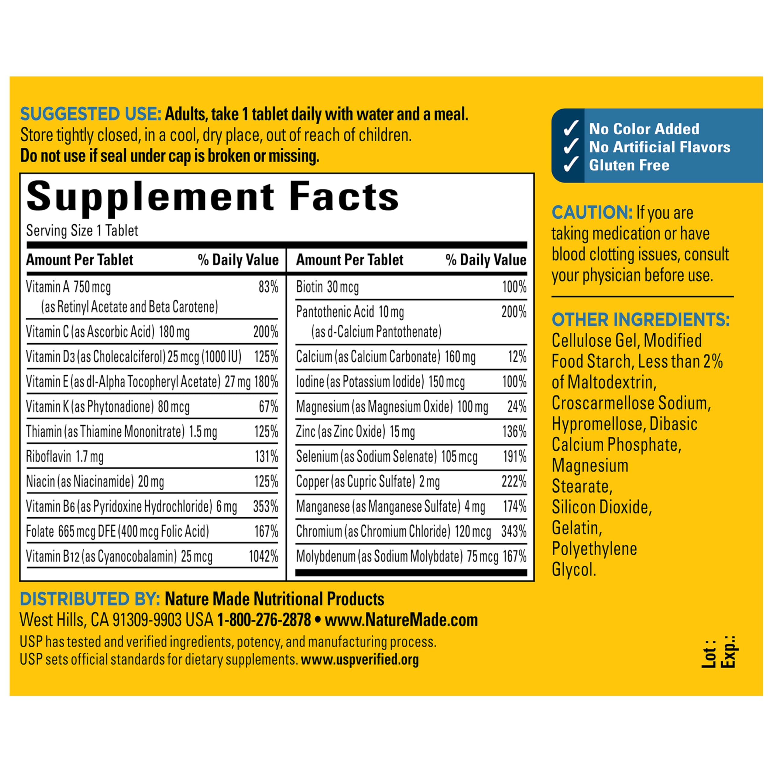 Nature Made Multivitamin for Men Over 50, Mens Multivitamins 50 Plus, Daily Nutritional Support, Nature Made Multi Vitamins, 90 Tablets, 90 Day Supply