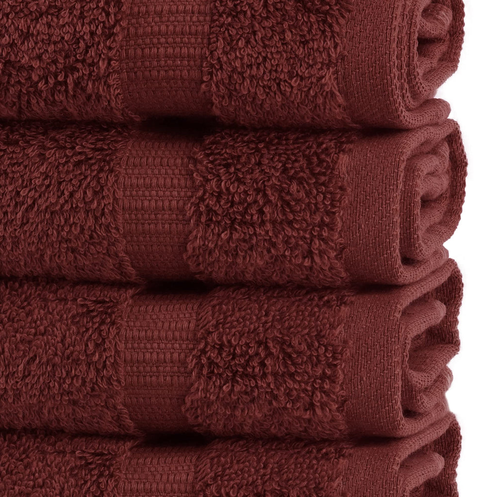 Chakir Turkish Linens | Hotel & Spa Quality 100% Cotton Premium Turkish Towels | Soft & Absorbent (4-Piece Washcloths, Cranberry)