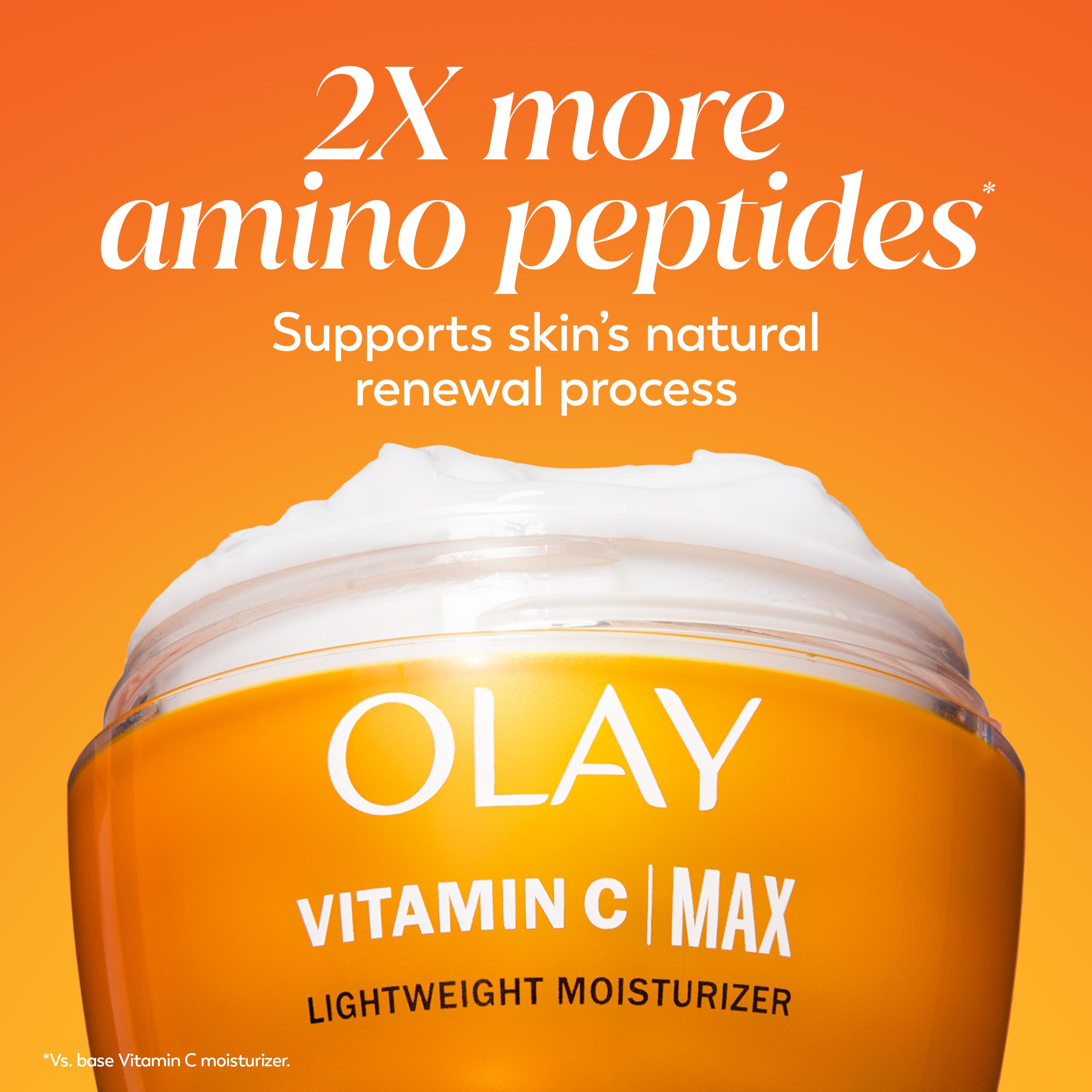 Olay Vitamin C MAX Face Moisturizer, Brightening Cream for Women, Hydrating, Evens Tone, Dark Spot & Hyperpigmentation Reduction, Glowing Skin Care - Niaciniamide, Peptides 1.7 Oz