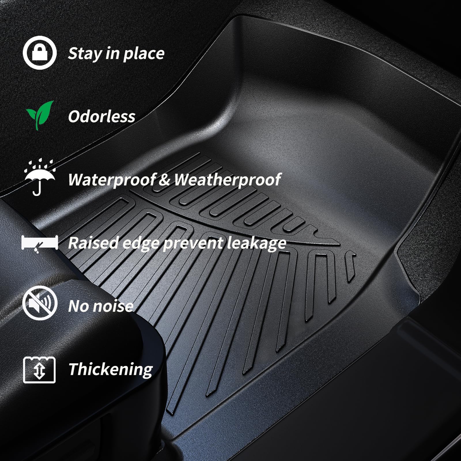 SANBAN-AXE Floor Mats & Trunk mat For 2013-2019 2020 Nissan Pathfinder 2013 Infiniti JX35 2014-2020 Infiniti QX60 TPE All Weather Protection 3 Rows Car Floor Liners & Cargo Liners With Velcro Backrest