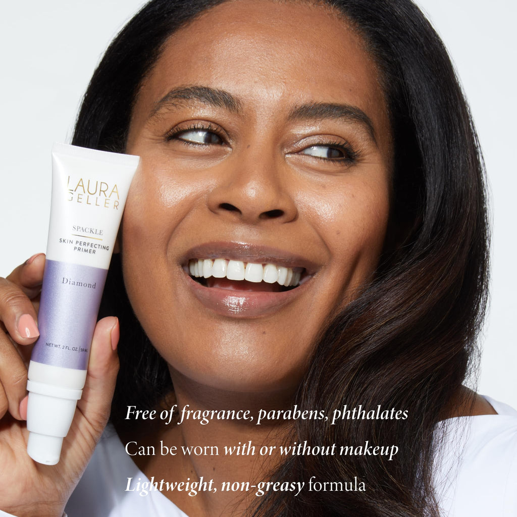 LAURA GELLER NEW YORK Spackle Primer - Diamond - Super-Size 2 Fl Oz - Hyaluronic Acid Makeup Primer for Mature Skin