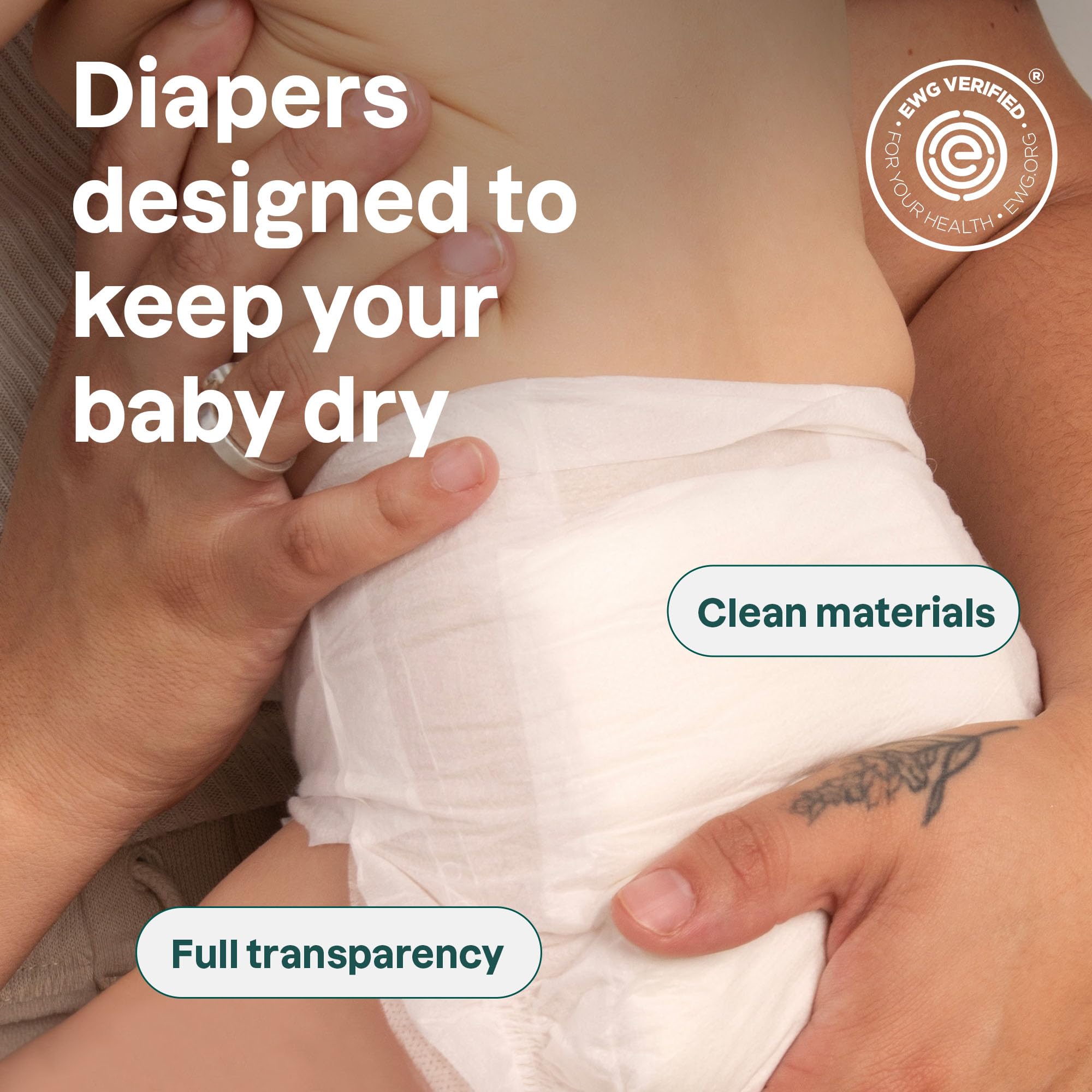 ATTITUDE Eco-Conscious Disposable Diapers, EWG Verified, Size 1/2 (7-17 lbs), Ultra Absorbent for Baby, Vegan & Plant-Based, 32 Count