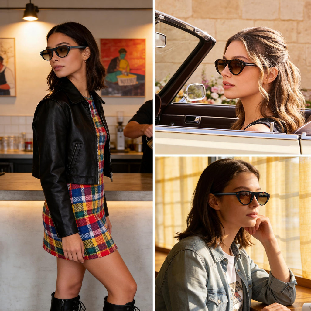 phikttu Retro Oval Sunglasses for Women Men Small Narrow 90s Vintage Round Shades UV400 Lightweight Designer Cateye Glasses