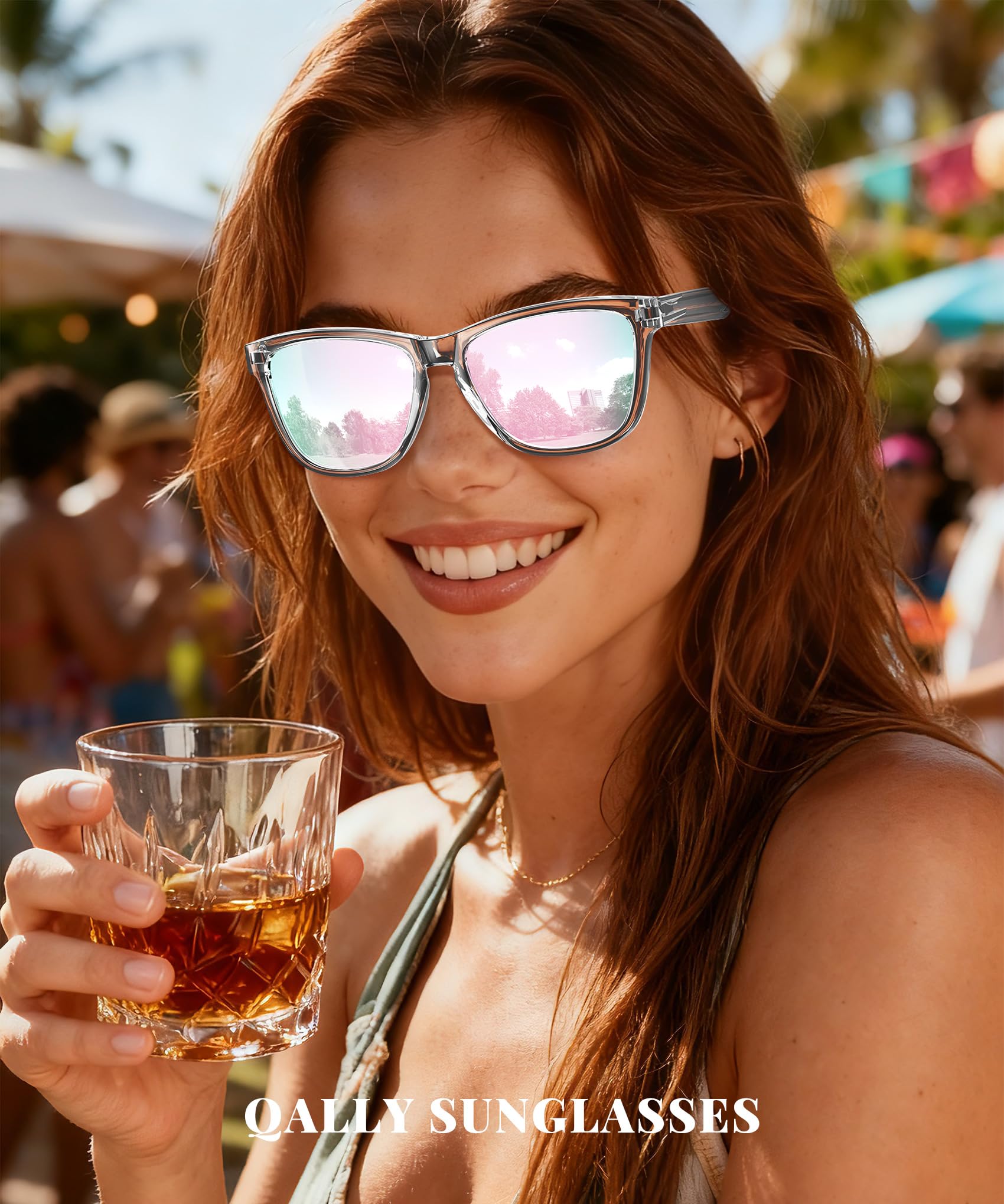 QALLY Sunglasses-women Polarized Sunglasses-womens: Trendy Sun Glasses polarized UV400 Protection Fashion Sun glasses