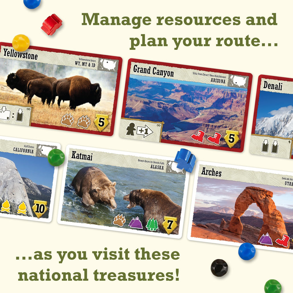 Underdog Games Trekking The National Parks - Award-Winning Family Board Game for Kids Ages 10+ - Easy to Learn, Fun Activities for 1-5 Players, Great for Family Bonding & for National Parks Lovers