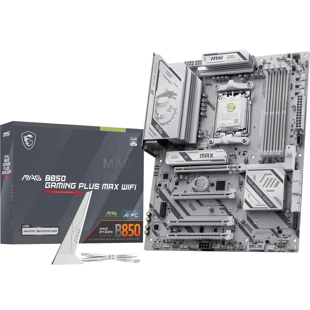 MSI MAG B850 Gaming Plus MAX WiFi Motherboard, ATX - Supports AMD Ryzen 9000/8000 / 7000 Processors, AM5, DDR5 Memory Boost (up to 8200+ MT/s OC), PCIe 5.0 x16, M.2 Gen5, Wi-Fi 7, 5G LAN