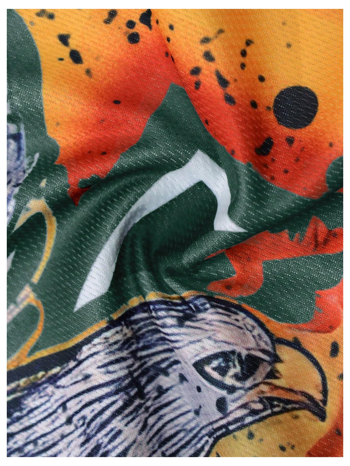 WDIRARA Men's Eagle Letter Graphic Street T Shirt Oversized Short Sleeve Crewneck Tee Top Green Medium