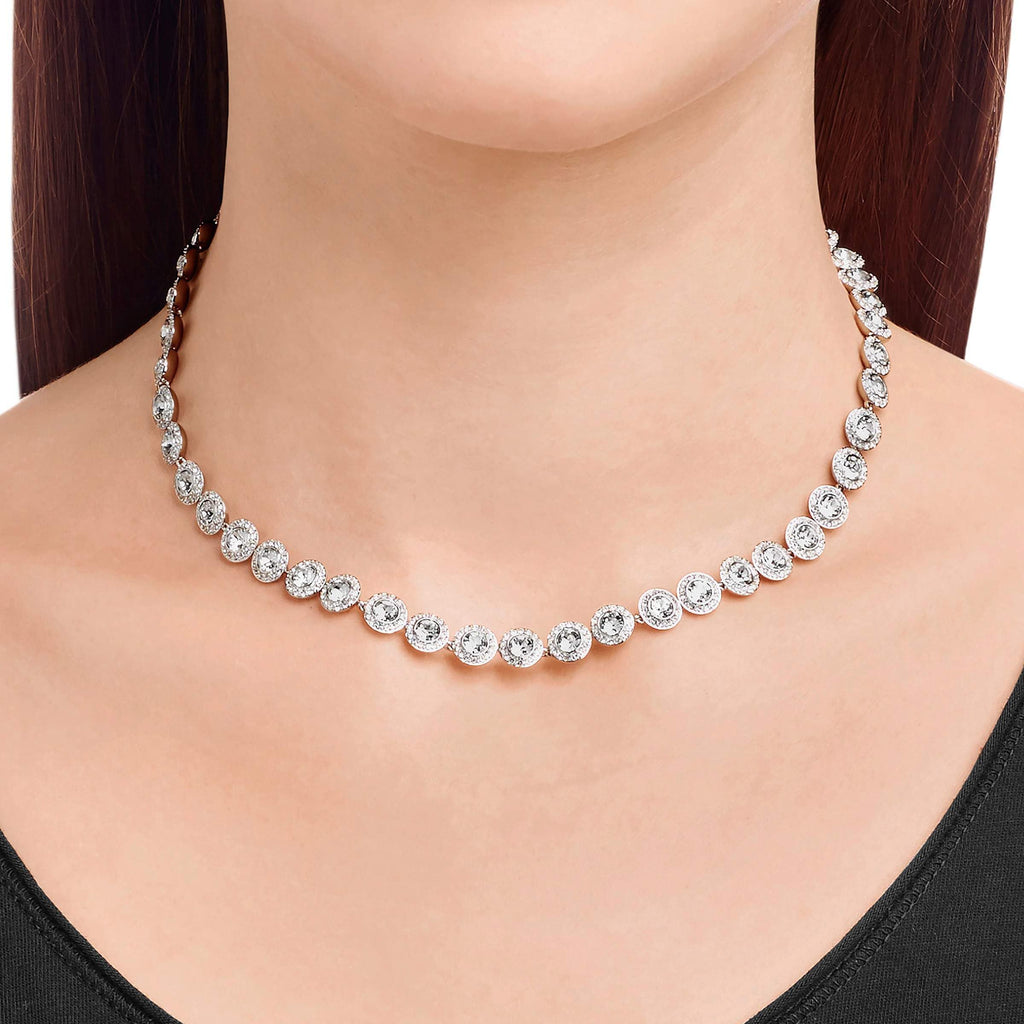 Swarovski Una Angelic Necklace with Clear Crystals on a Rhodium Plated Setting